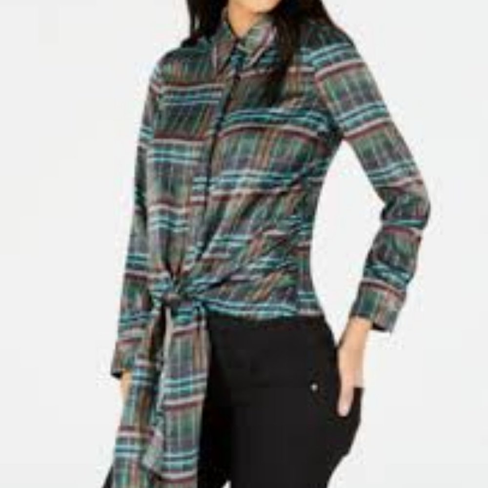 Emerald Plaid Top